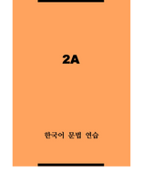 한국어 문법 연습 2A / Korean Grammar Practice 2A